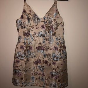 Tan embroidered floral